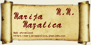 Marija Mazalica vizit kartica